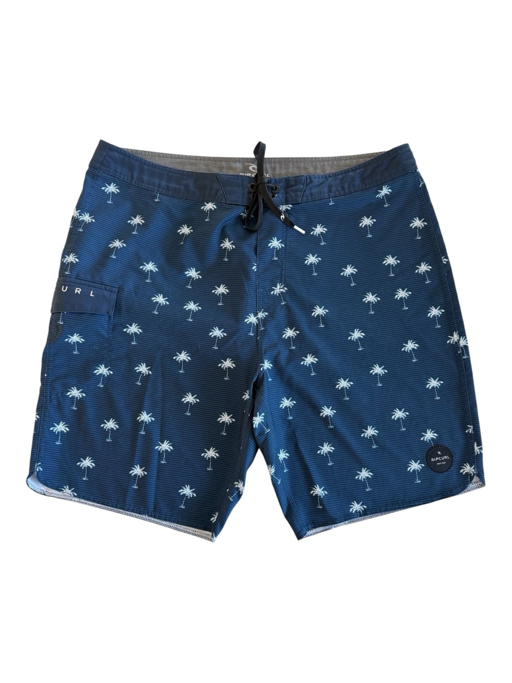 Rip Curl Navy Blue Palm-Print Board Shorts Size 38
